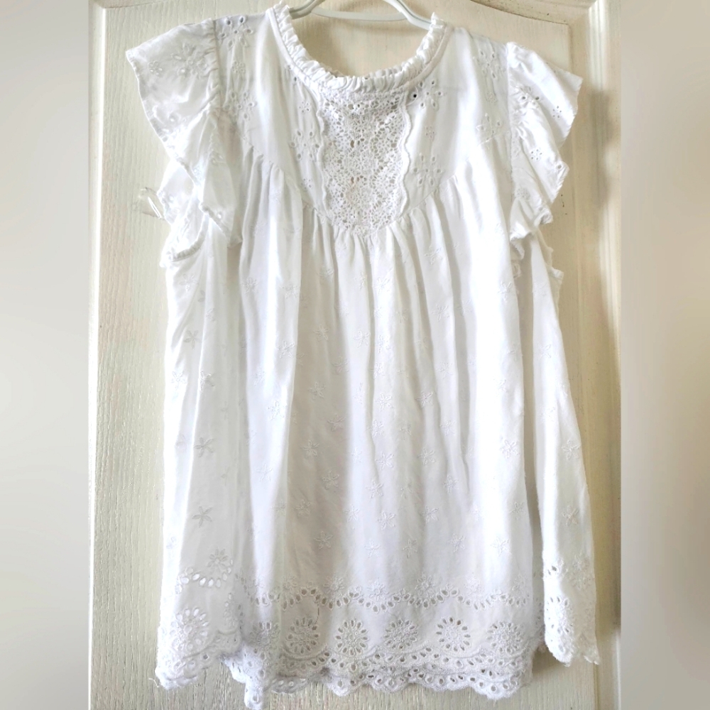 Torrid White Eyelet Blouse.